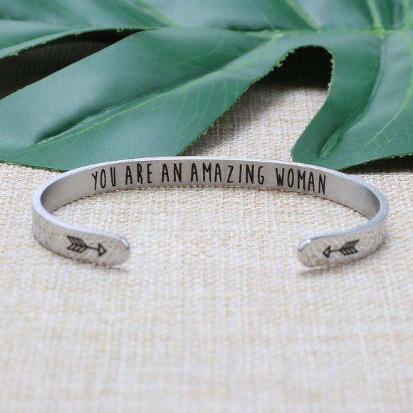 Women Silver Stainless Steel Cuff Bracelets - Picture 3 of 7